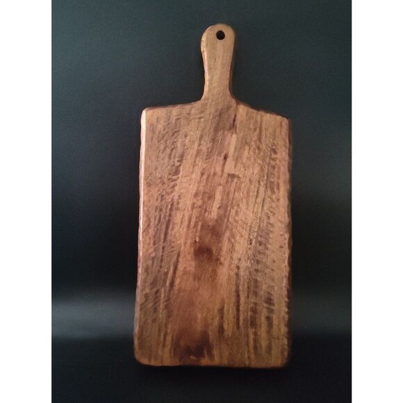 Handcrafted Acacia Wood Cutting Board with Handle - Rustic Farmhouse Decor - Picture 3 of 9